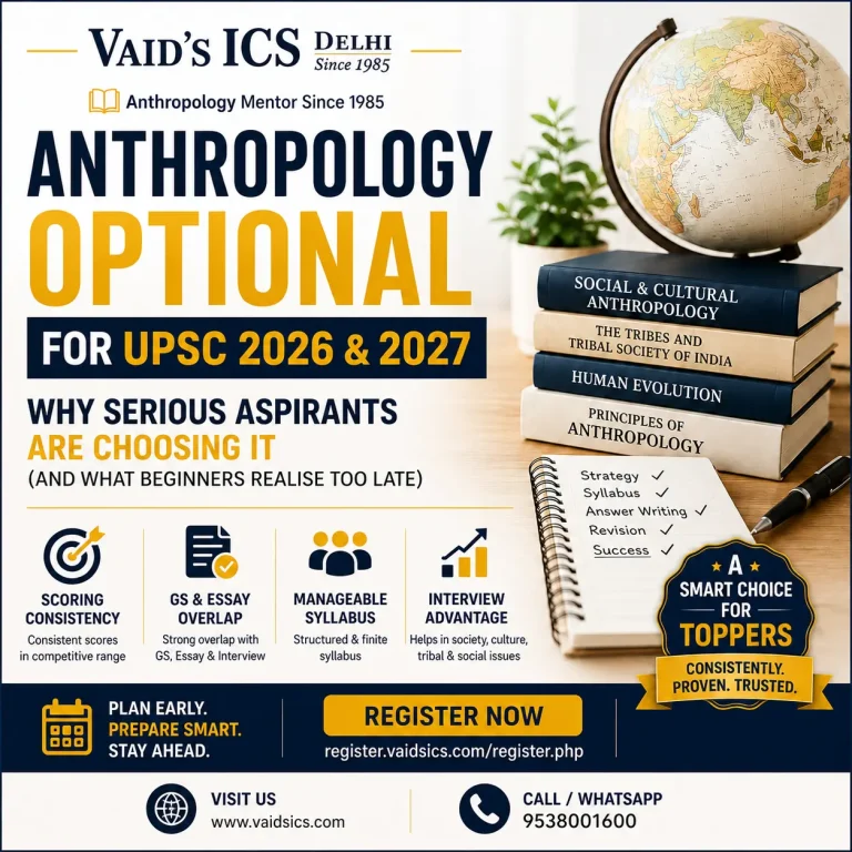 Why UPSC Aspirants Are Choosing Anthropology Optional in 2026 & 2027 | Vaid’s ICS