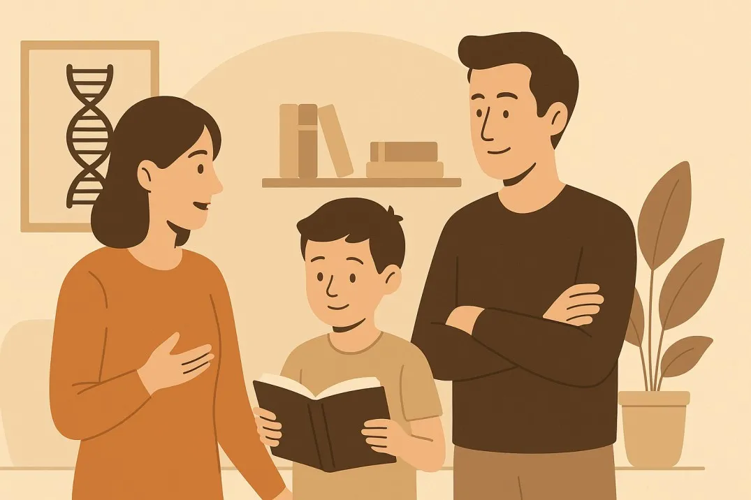 Illustration of how parental genes can indirectly shape a child’s development through the family environment