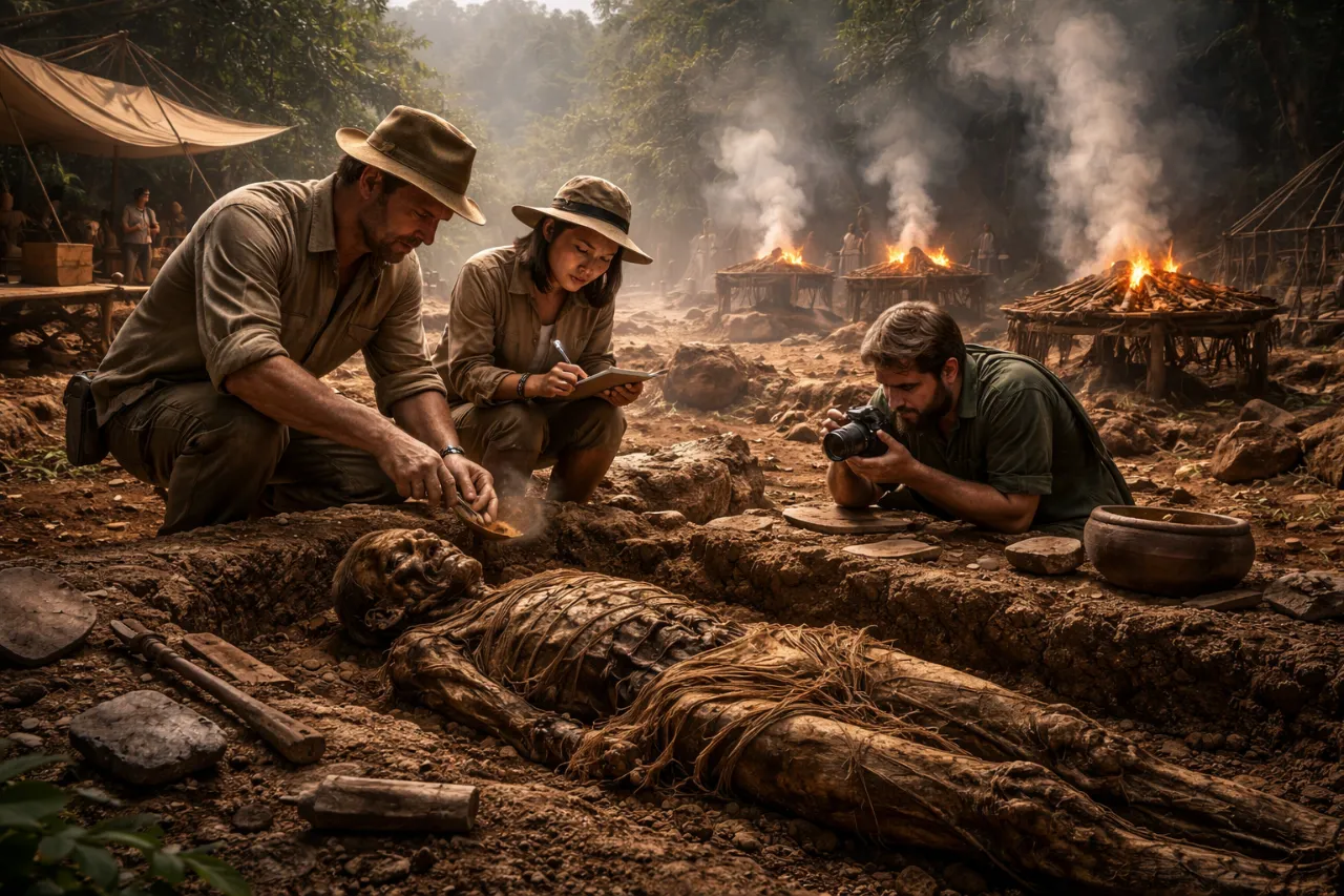 Smoke-dried human remains from Southeast Asia, possibly the world’s oldest form of mummification