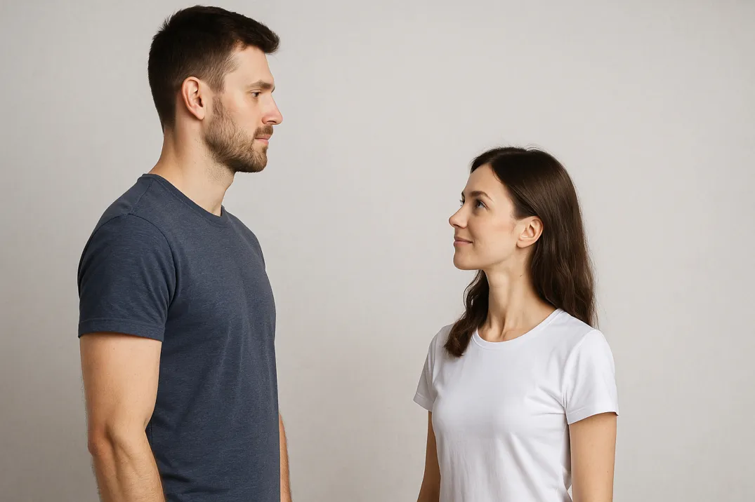 Comparison of male and female human height illustrating sexual dimorphism in stature