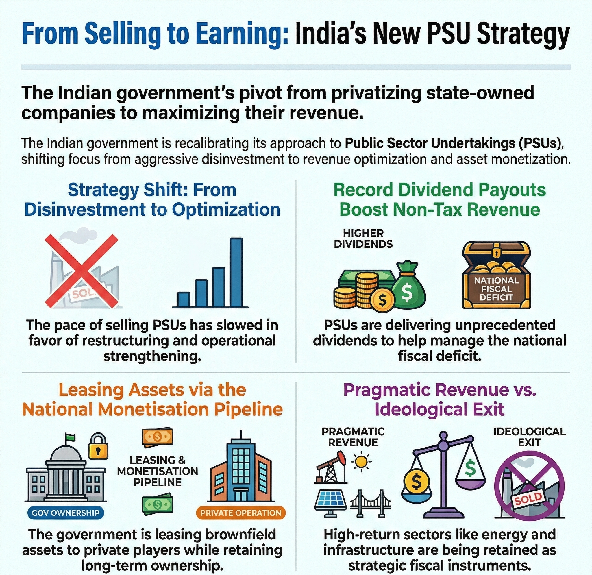 Centre&rsquo;s focus shifts from selling PSUs to earning more from them