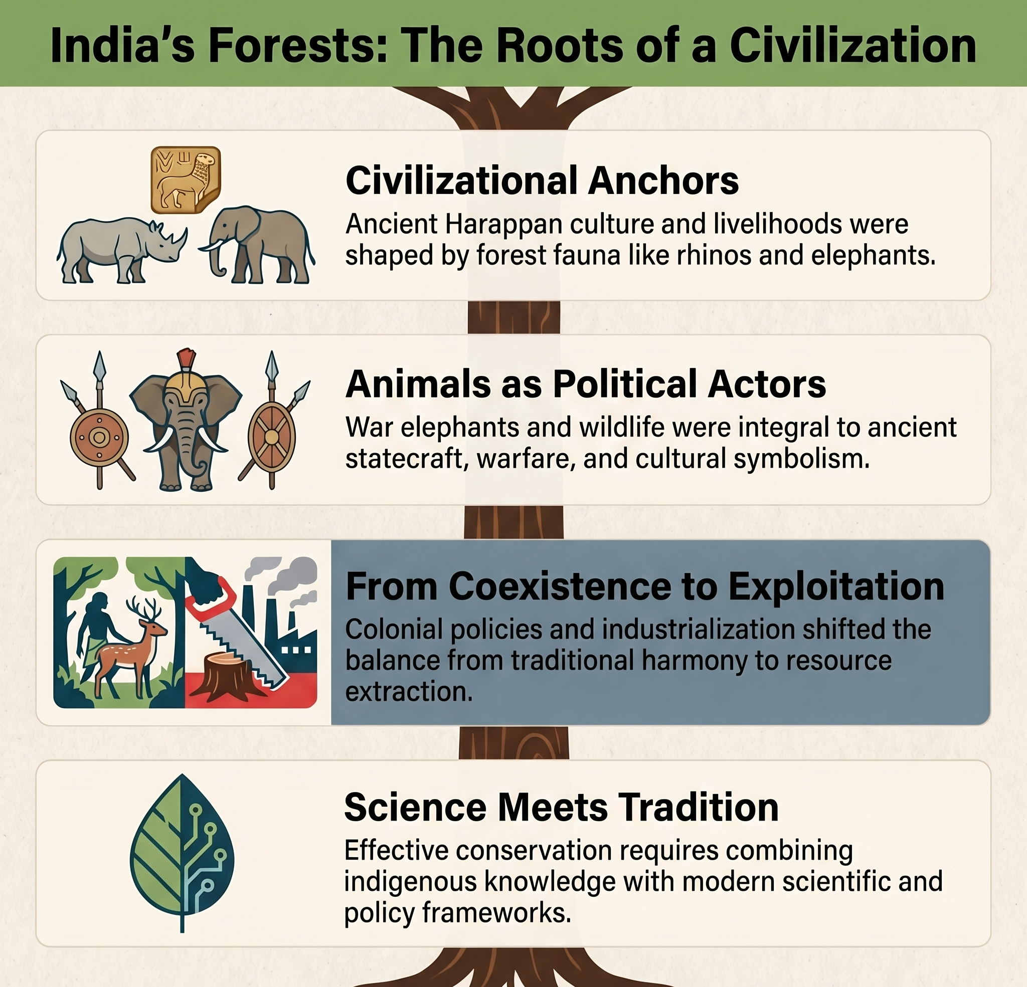 From rhinos in Harappa to ancient war elephants, forests and their beings shaped India&rsquo;s historical identity&rdquo;
