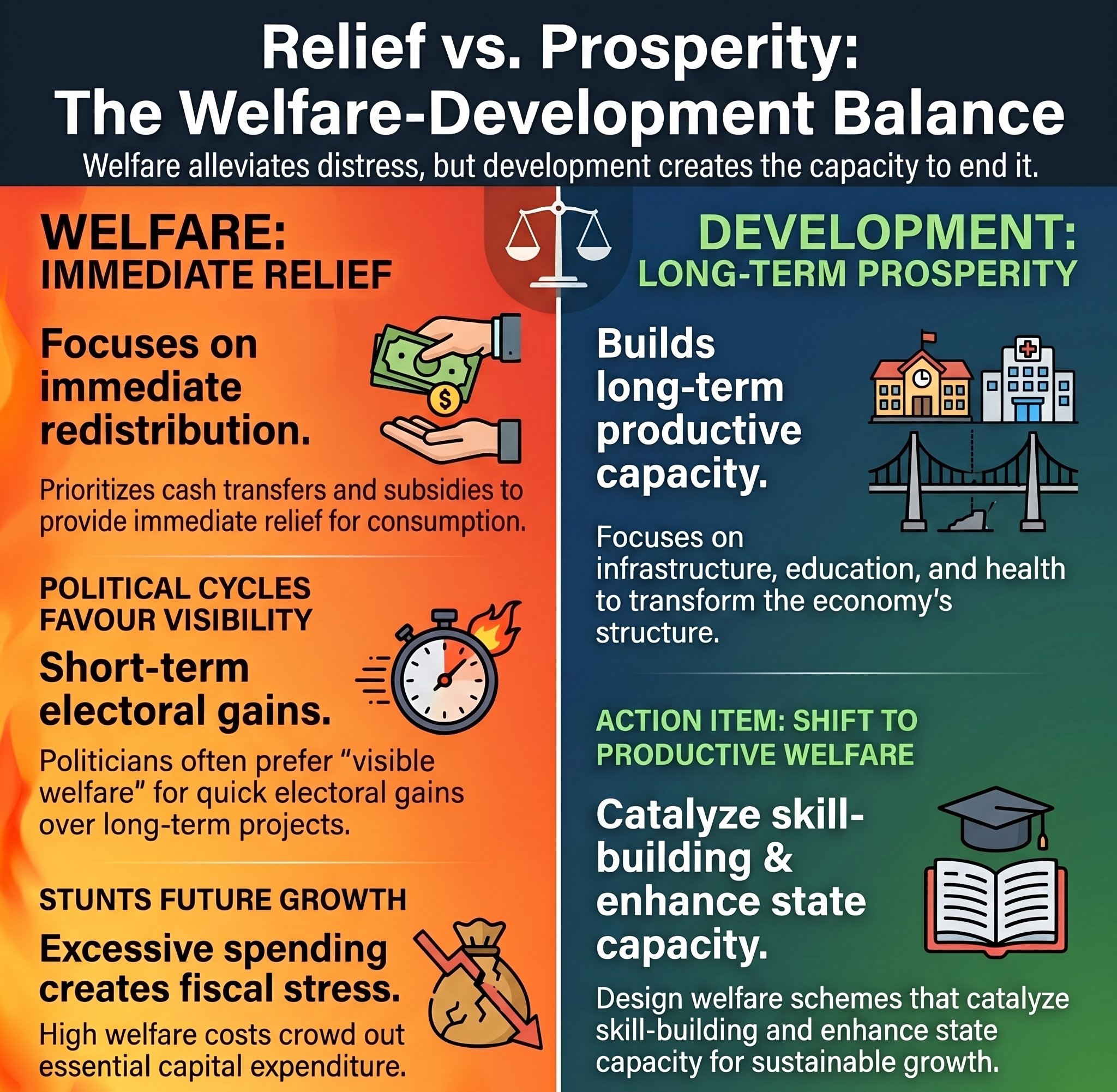 Differentiating Welfare and Development