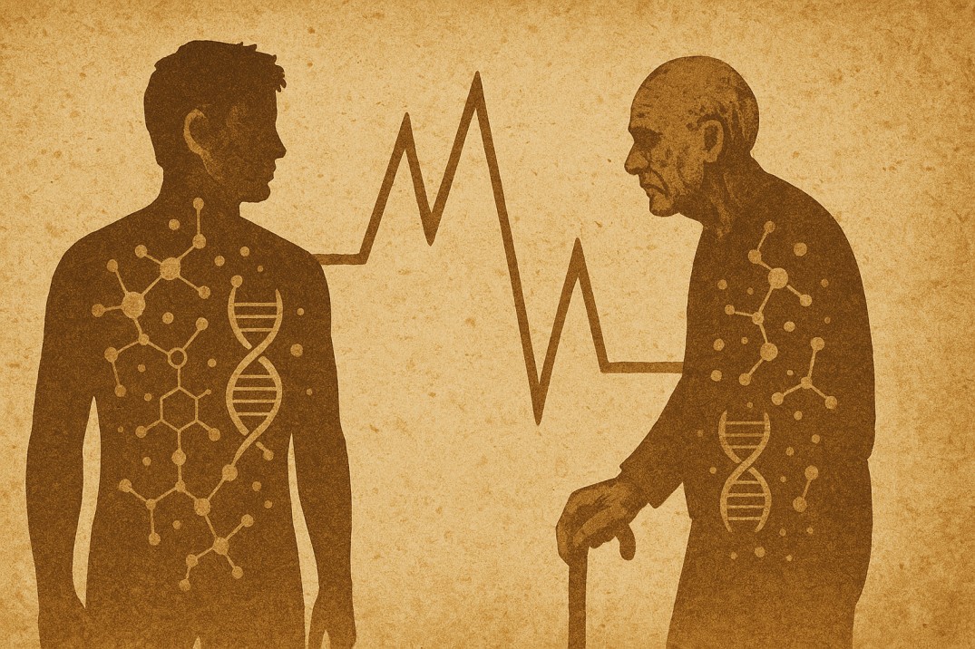 Humans Age Faster at Two Sharp Peaks